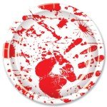 Bloody Handprints 9-Inch Halloween Plates