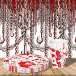 Bloody Handprints 9-Inch Halloween Plates