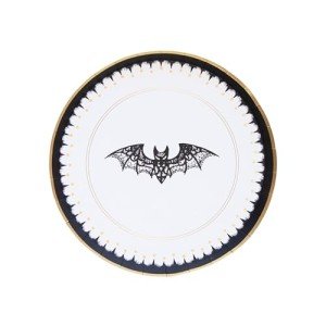 Lacy Bat Gold Foil Halloween Dessert Plates - 8 Pack