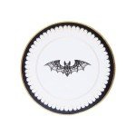 Lacy Bat Gold Foil Halloween Dessert Plates - 8 Pack