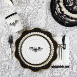 Lacy Bat Gold Foil Halloween Dessert Plates - 8 Pack