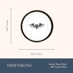 Lacy Bat Gold Foil Halloween Dessert Plates - 8 Pack