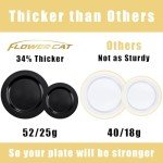 100PCS Heavy Duty Black Plates for Halloween Parties