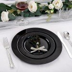 100PCS Heavy Duty Black Plates for Halloween Parties