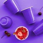 Purple Disposable Party Cups - 50 Pack, 16 Oz
