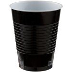 Halloween Black Plastic Cups - 50 Count, 18 oz