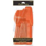 Colorful Orange Peel Plastic Cutlery Set - 24 Count