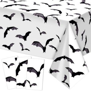3 Pack Halloween Bat Tablecloths - Waterproof Decor