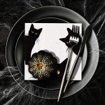 50 Pack Black Cat Halloween Napkins for Parties