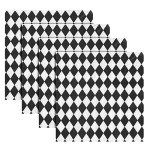 50 Pack Black and White Plaid Harlequin Halloween Napkins