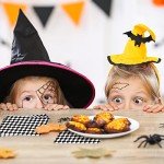 50 Pack Black and White Plaid Harlequin Halloween Napkins