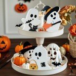 3-Piece Cute Halloween Ghost Table Decor Set