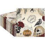 50 Pack Halloween Skull & Rose Napkins