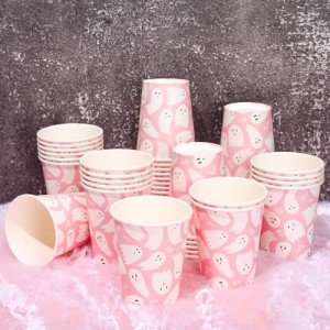Pastel Halloween Cups, Pink - 50 Pcs