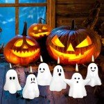 Set of 6 Ghost Shape Candles for Halloween Decor
