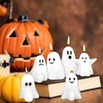 Set of 6 Ghost Shape Candles for Halloween Decor