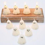 20 Mini Ghost Candles for Halloween Decor