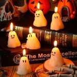 20 Mini Ghost Candles for Halloween Decor