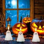 20 Mini Ghost Candles for Halloween Decor
