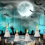 20 Mini Ghost Candles for Halloween Decor