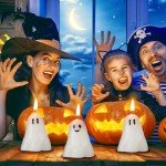 20 Mini Ghost Candles for Halloween Decor