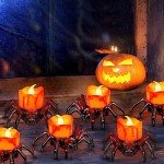 6 Pack LED Halloween Flameless Spider Holder Tea Light Candle Set