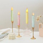 Pastel Flameless Taper Candles for Halloween Decor