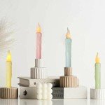 Pastel Flameless Taper Candles for Halloween Decor