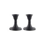 Black Candlestick Holders Set of 2 for Taper Candles