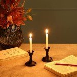 Black Candlestick Holders Set of 2 for Taper Candles