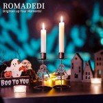 Gothic Skull Candle Holders - Halloween Decor Set