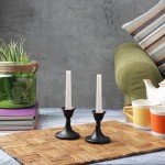 Black Candlestick Holders Set of 2 for Taper Candles
