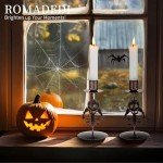Gothic Skull Candle Holders - Halloween Decor Set