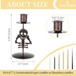 Gothic Skull Candle Holders - Halloween Decor Set
