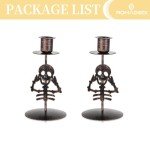 Gothic Skull Candle Holders - Halloween Decor Set