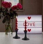 Black Candlestick Holders Set of 2 for Taper Candles