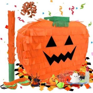 Smiling Pumpkin Piñata for Halloween Fun