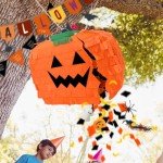 Smiling Pumpkin Piñata for Halloween Fun