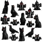 20 Pcs Halloween Mini Black Cat & Ghost Decor