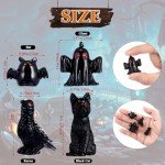 20 Pcs Halloween Mini Black Cat & Ghost Decor