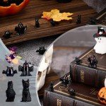 20 Pcs Halloween Mini Black Cat & Ghost Decor