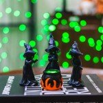 4 Pcs Mini Witch Cauldron Figurines for Halloween