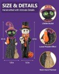Cute Halloween Skeleton & Witch Figurines – 2-Pack