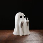 Spooky Ghost Middle Finger Figurine for Halloween