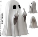 Spooky Ghost Middle Finger Figurine for Halloween