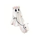 Cute Ghost Figurine with Dog for Halloween Decor