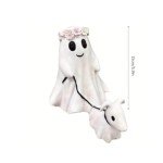 Cute Ghost Figurine with Dog for Halloween Decor