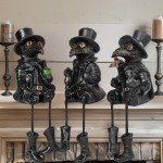 3-Piece Plague Doctor Halloween Figurines Set
