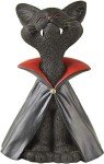 Whimsical Black Cat Vampire Figurine for Halloween