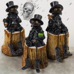 3-Piece Plague Doctor Halloween Figurines Set